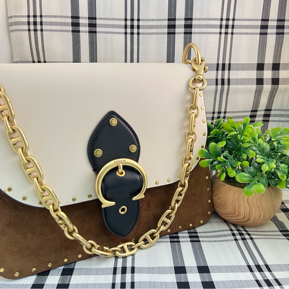 COACH Beat Shoulder Bag in Colorblock with Rivets NWOT